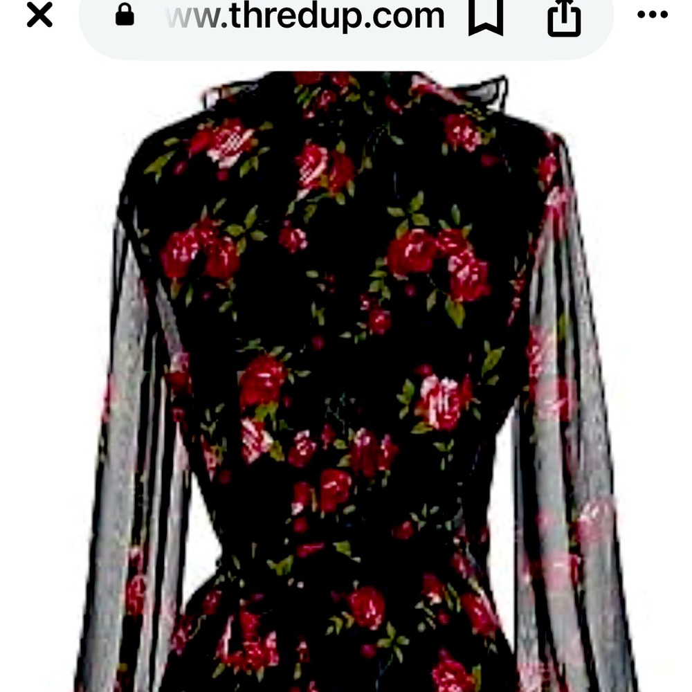 Floral Sheer Black Dress